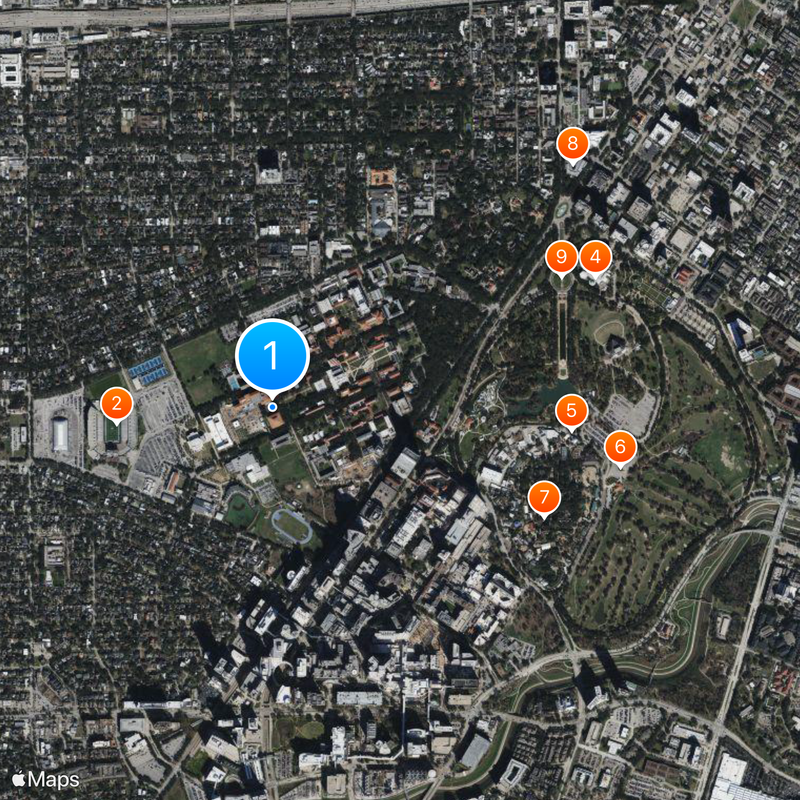 Universidad Rice Mapa