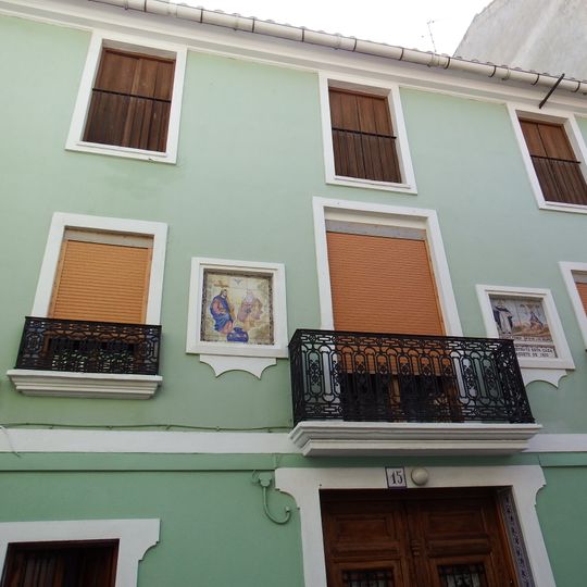 Ceramic panel of Our Lady of the Sorrows and Saint Vincent Ferrer