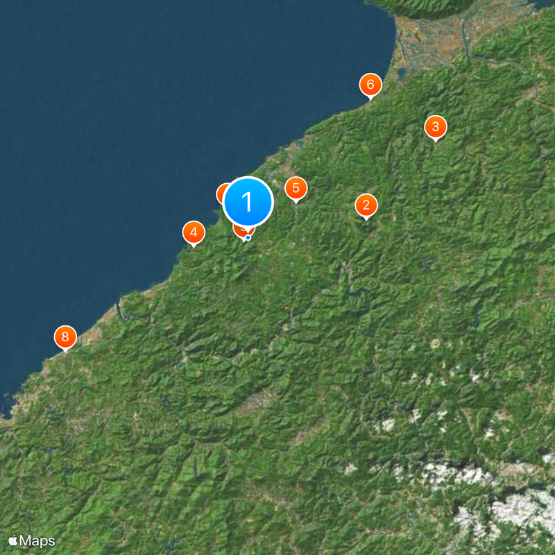 Minas de plata de Iwami Ginzan Mapa