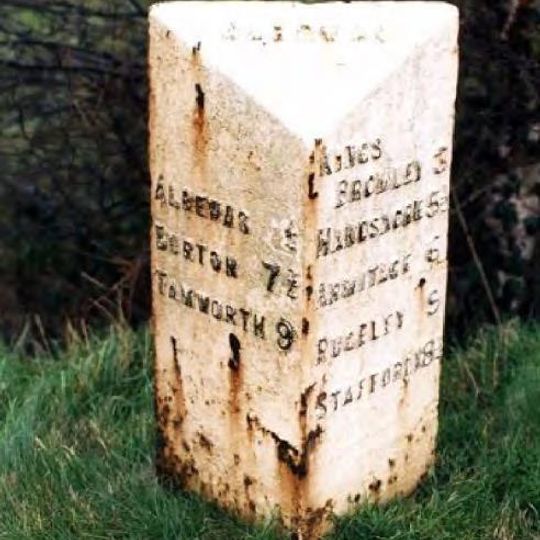 Milepost, near Trent & Mersey Canal, W end of Alrewas village
