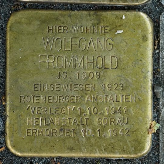 Stolperstein dedicated to Wolfgang Frommhold