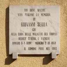 Targa commemorativa dedicata a Giovanni Serra