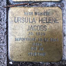 Stolperstein en memoria de Ursula Helene Jacobs