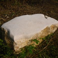 Pierre avec empreintes de renard