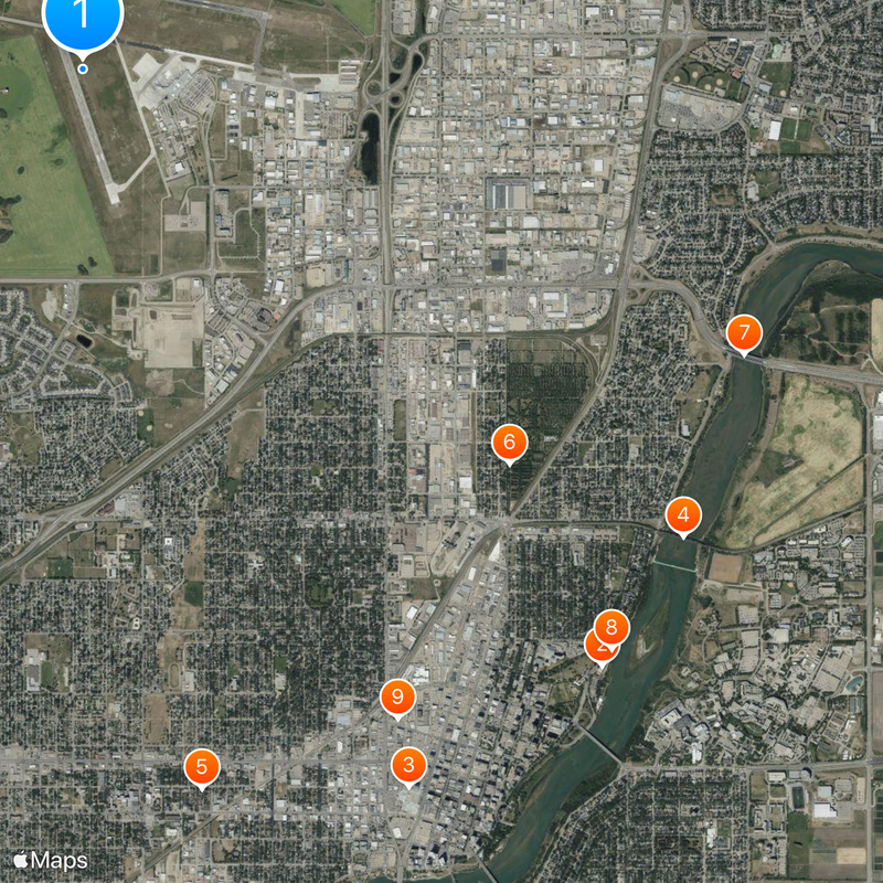 Saskatoon John G. Diefenbaker International Airport Map
