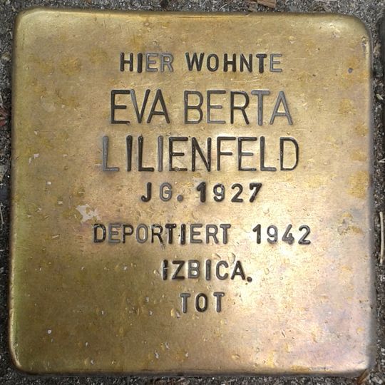 Stolperstein à la mémoire d’Eva Berta Lilienfeld