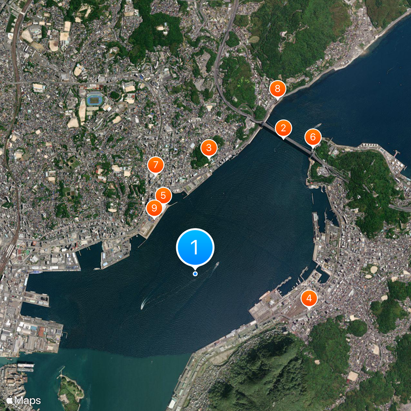 Estreito de Kanmon Mapa