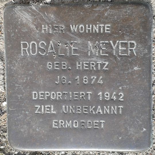 Stolperstein dedicated to Rosalie Meyer