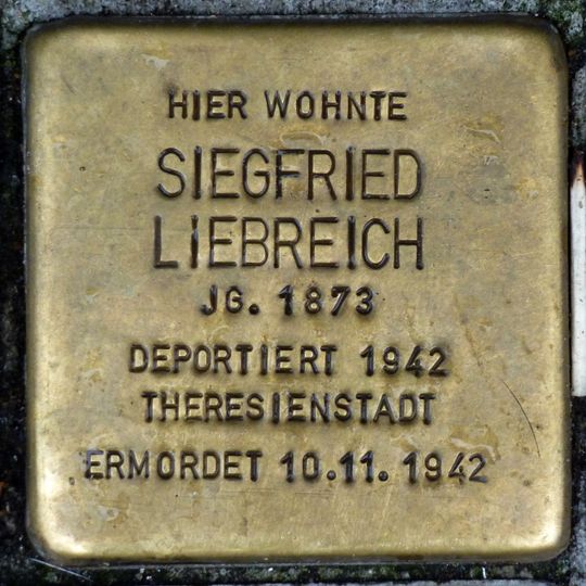 Stolperstein dedicated to Siegfried Liebreich
