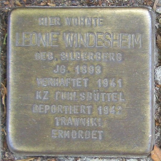 Stolperstein dedicated to Leonie Windesheim