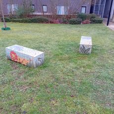 Bench, tile, Work of art