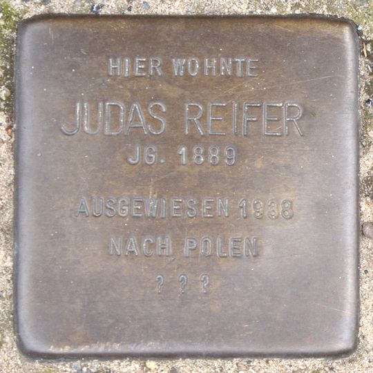 Stolperstein dedicated to Judas Reifer