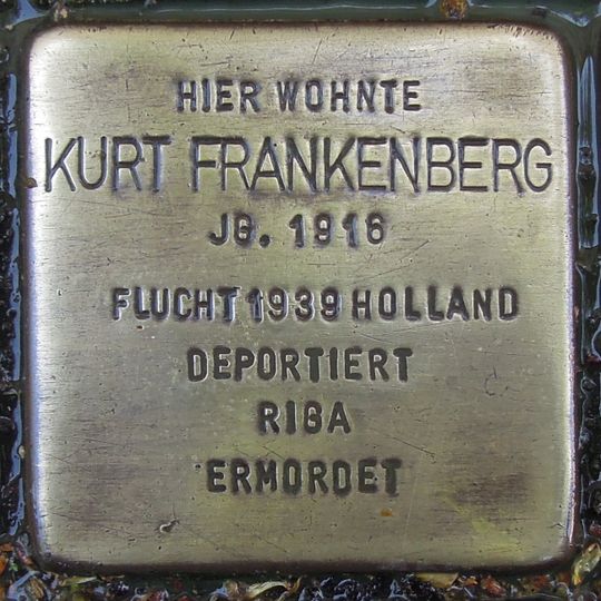 Stolperstein dedicated to Kurt Frankenberg