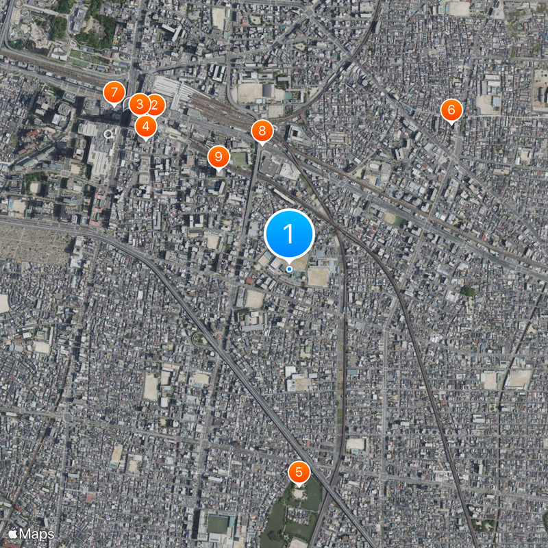 Osaka Prefectural Tennoji High School Map