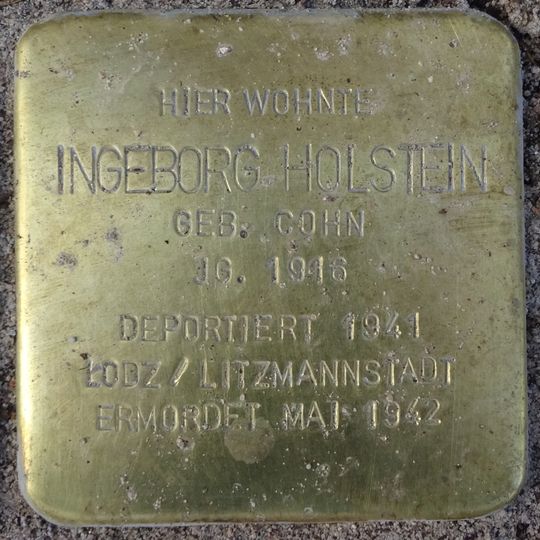 Stolperstein à la mémoire d’Ingeborg Holstein