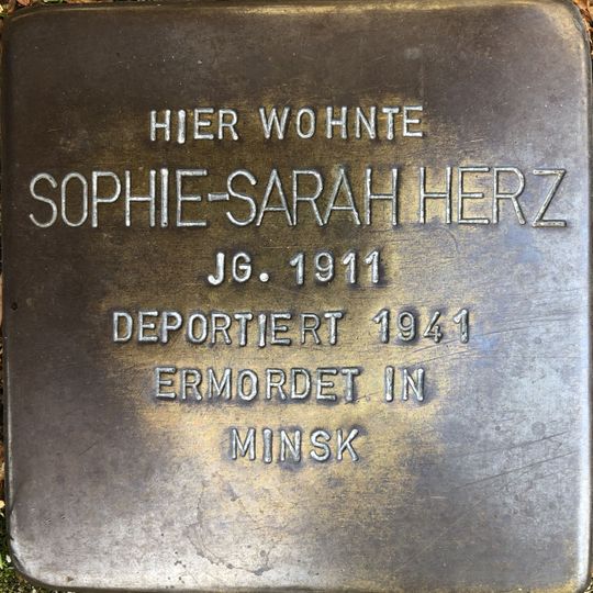 Stolperstein dedicated to Sophie-Sarah Herz