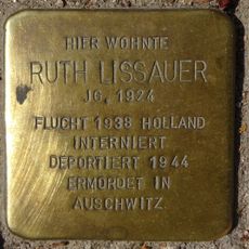 Stolperstein dedicated to Ruth Lissauer