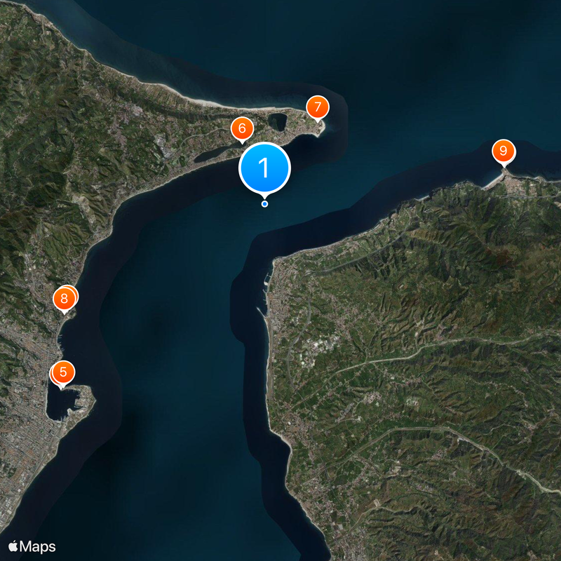 Estrecho de Mesina Mapa