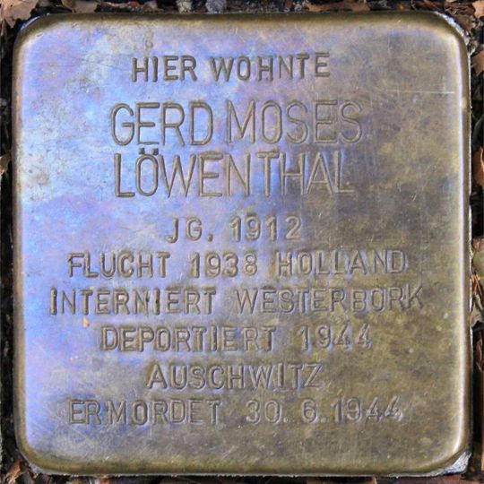 Stolperstein à la mémoire de Gerd Moses Löwenthal