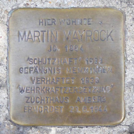 Stolperstein en memoria de Martin Mayrock