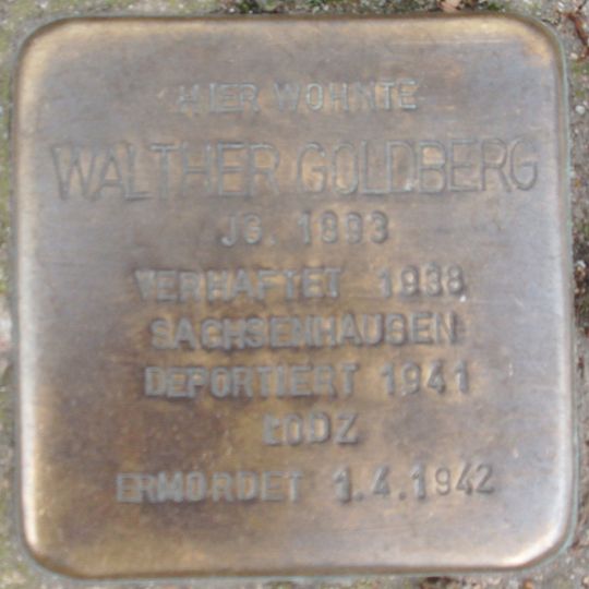 Stolperstein en memoria de Walther Goldberg