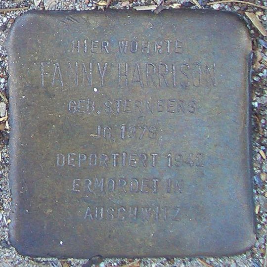 Stolperstein à la mémoire de Fanny Harrison