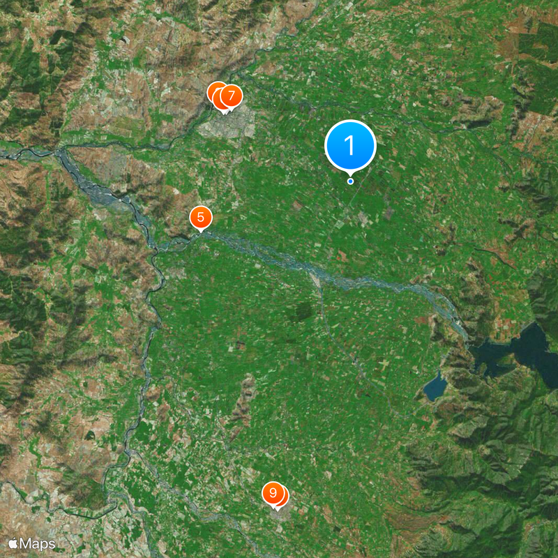 Chilean Central Valley Map