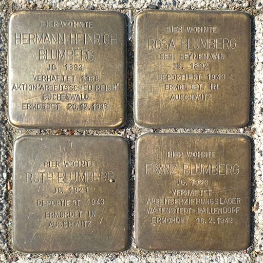 Stolperstein dedicated to Rosa Blumberg