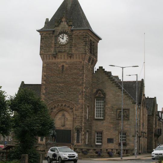 Galashiels, Cornhill Square, Burgh Chambers And War Memorial