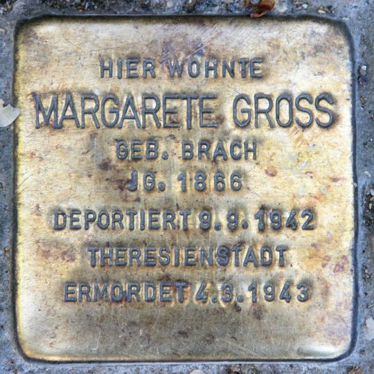 Stolperstein dedicated to Margarete Gross