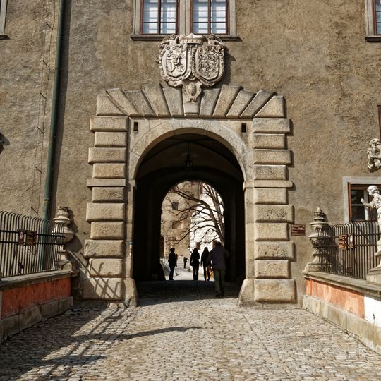 Most přes medvědí příkop v Českém Krumlově