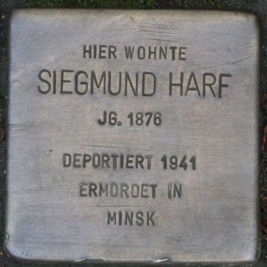 Stolperstein dedicated to Siegmund Harf