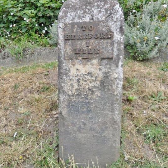 Milestone, Ross Road, jct Holme Lacey Road outside The Broadleys PH