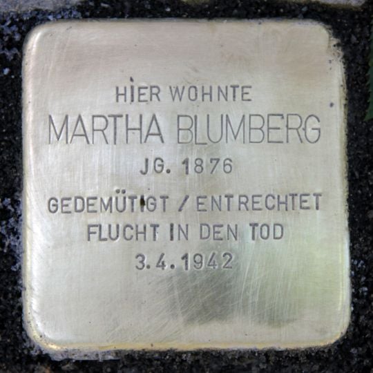 Stolperstein dedicated to Martha Blumberg
