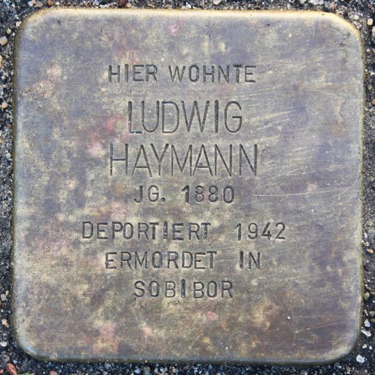 Stolperstein dedicated to Ludwig Haymann