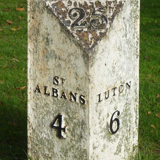 Milepost, St Albans Road, opp. West Common