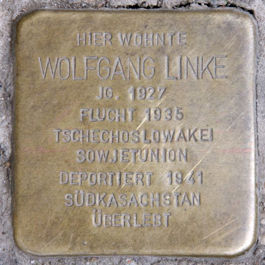 Stolperstein dedicated to Wolfgang Linke