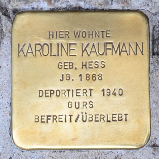 Stolperstein em memória de Karoline Kaufmann