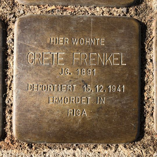 Stolperstein dedicated to Grete Frenkel