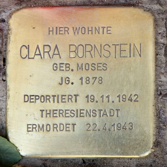 Stolperstein dedicated to Clara Bornstein