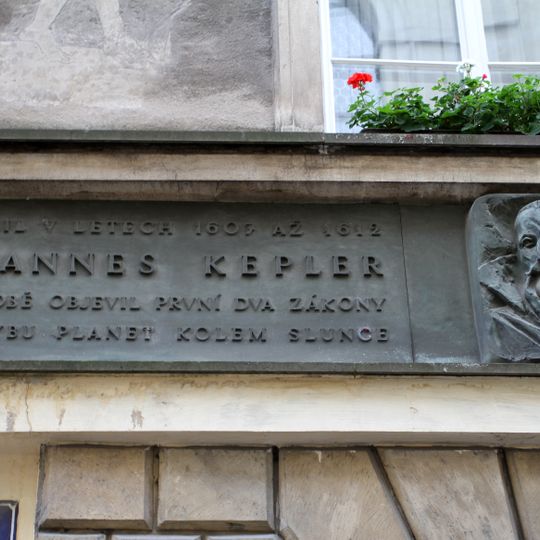 Johannes Kepler memorial plaque in Karlova street