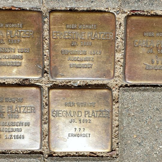 Stolperstein à la mémoire de Siegmund Platzer