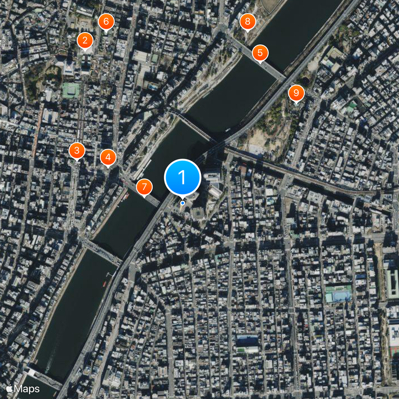 Asahi Beer Hall Map