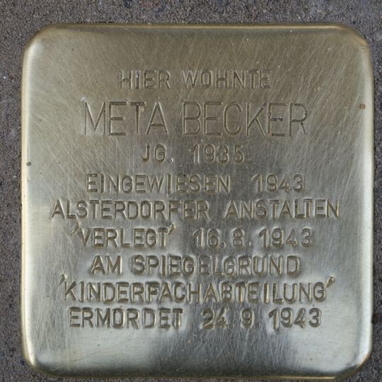 Stolperstein à la mémoire de Meta Becker