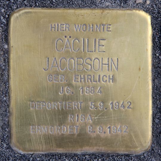 Stolperstein à la mémoire de Cäcilie Jacobsohn