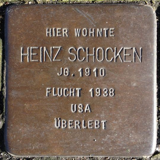 Stolperstein voor Heinz Schocken