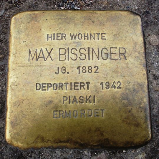 Stolperstein à la mémoire de Max Bissinger