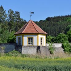 Gartenportal und Gartenpavillon