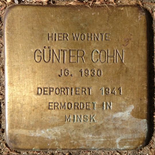 Stolperstein dedicated to Günter Cohn