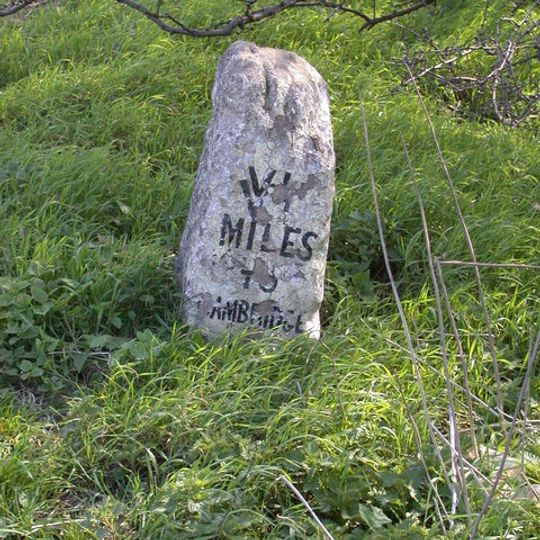 Milestone Half Mile South Of Green End Junction And Goose Hall At Ngr 484 664